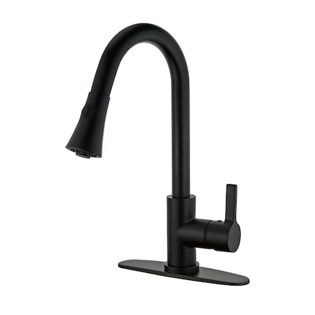 Gourmetier LS8720CTL Continental Single-Handle Pull-Down Kitchen Faucet, Matte Blk LS8720CTL